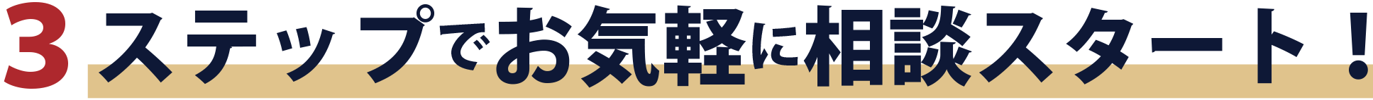 ３ステップでお気軽に相談スタート