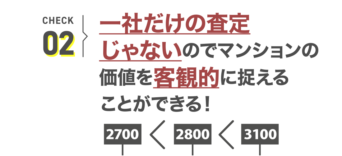 一社だけの査定じゃないのでマンションの価値を客観的に捉えることができる
